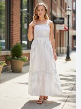 chinese dress ladies MEROKEETY Sleeveless Square Neck Striped Knit Midi Dress – Merokeety